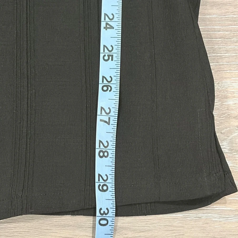 Bassiri Uomo Mens XL Black Microfiber Textured Stripe Long Sleeve Button Down‎